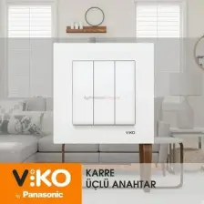 Viko Karre Beyaz 3' Lü Anahtar Çerçeveli