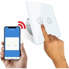 Alpsmart AS872 EU Wifi Akıllı Dokunmatik Çiftli Duvar Lamba Açma Anahtarı Tuya Destekli