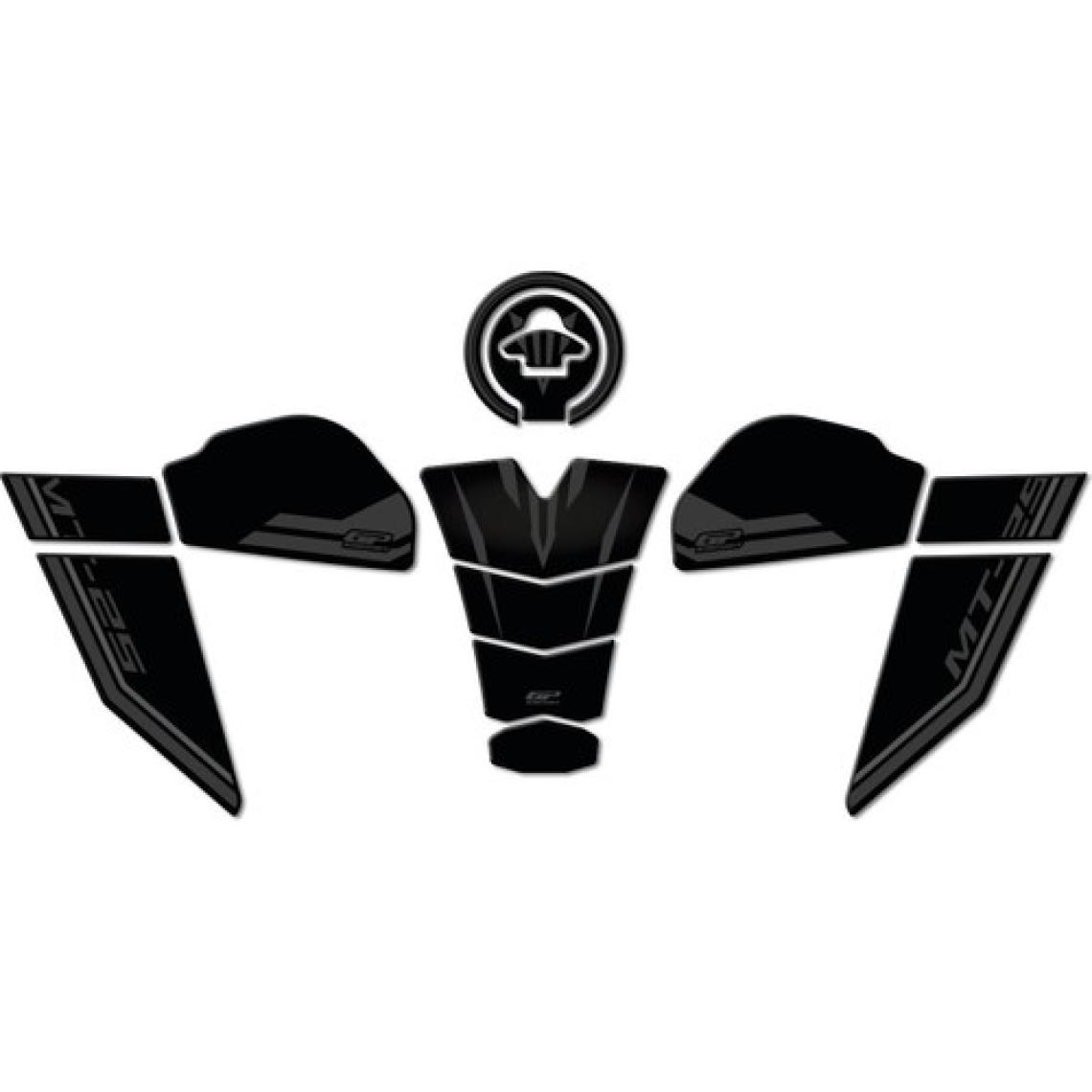 GP Kompozit Yamaha MT-25 2020-2024 Uyumlu Tank Pad Seti Siyah