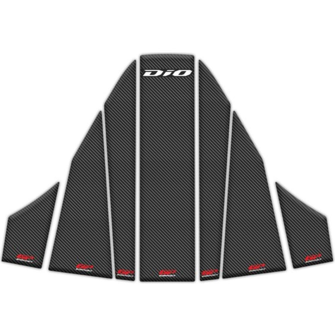 GP Kompozit Honda Dio 2021-2024 Uyumlu Tank Pad Seti Karbon