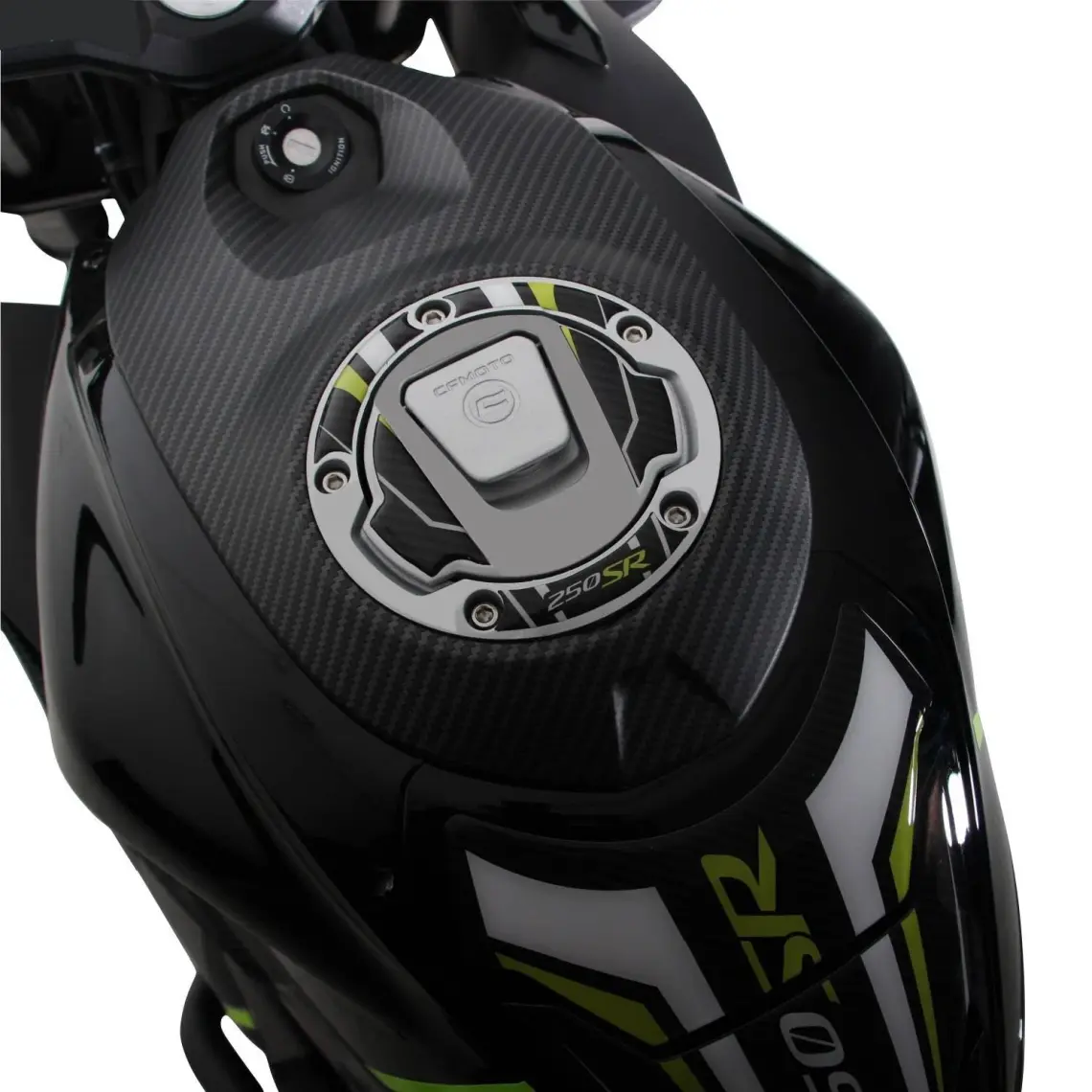 GP Kompozit CF Moto 250 SR 2020-2024 Uyumlu Tank Pad Seti Siyah - Kırmızı