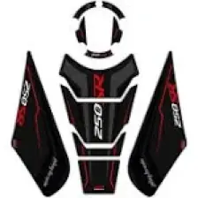 GP Kompozit CF Moto 250 SR 2020-2024 Uyumlu Tank Pad Seti Siyah - Kırmızı