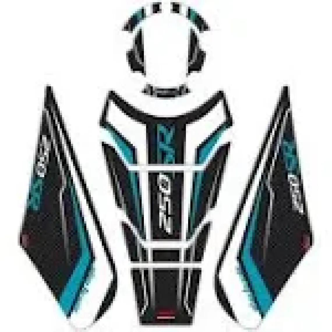 GP Kompozit CF Moto 250 SR 2020-2024 Uyumlu Tank Pad Seti Turkuaz