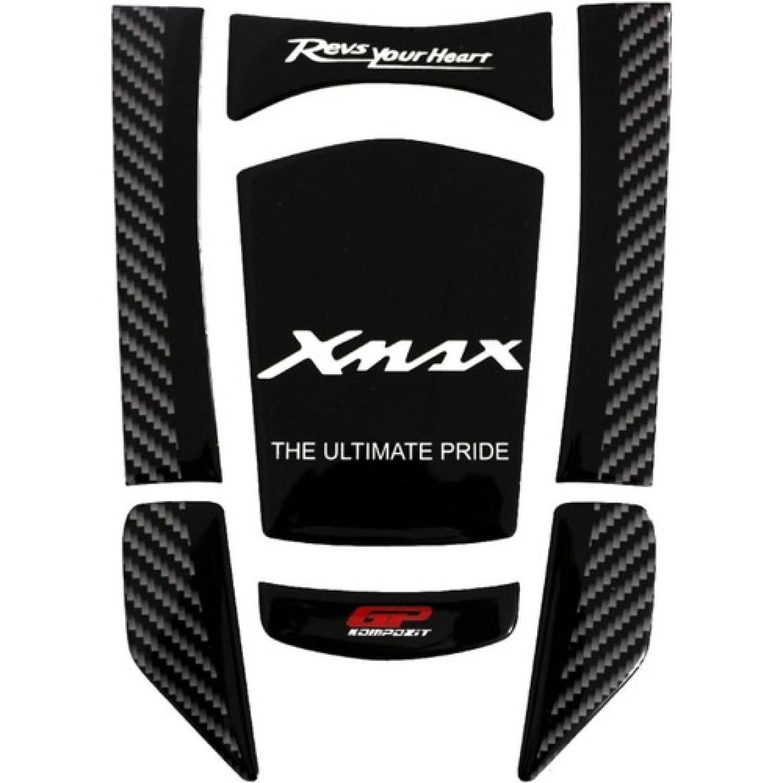 GP Kompozit Yamaha XMAX 2018-2022 Uyumlu Tank Pad Seti Siyah-Karbon