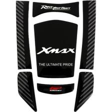 GP Kompozit Yamaha XMAX 2018-2022 Uyumlu Tank Pad Seti Siyah-Karbon