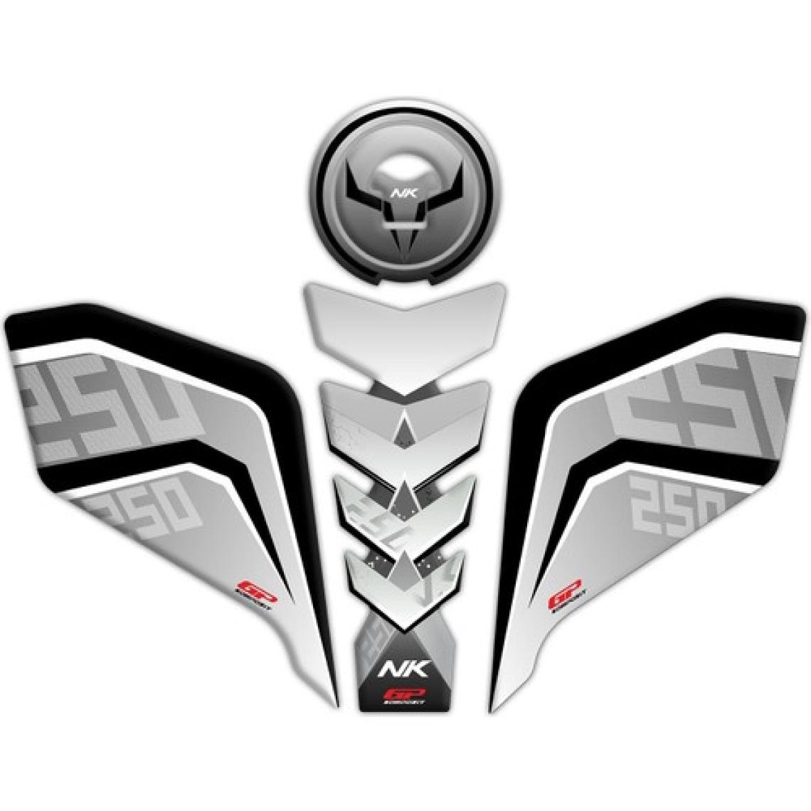 GP Kompozit CF Moto 250 NK 2018-2022 Uyumlu Tank Pad Seti Gri