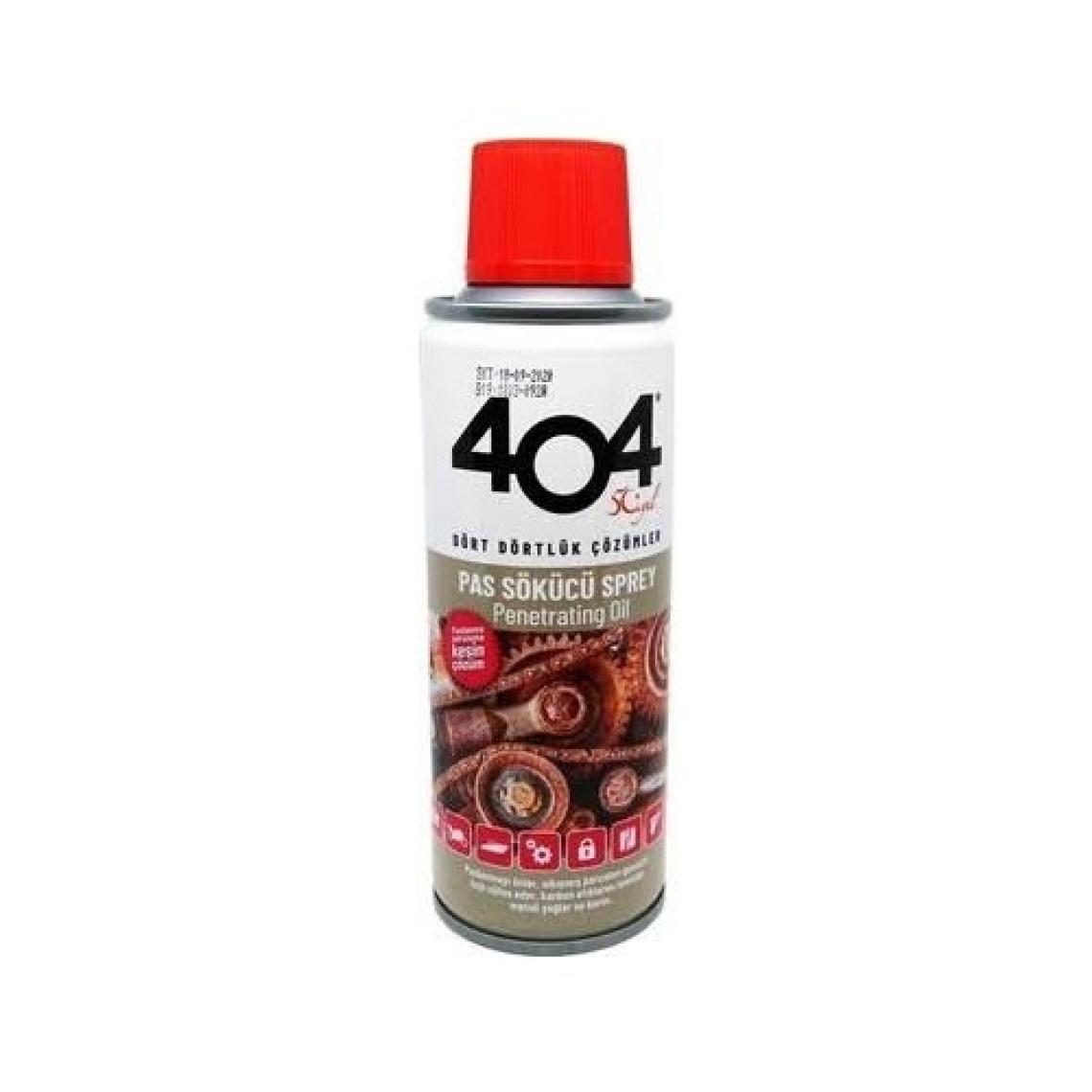 404 Pas Sökücü Sprey - Hızla Nüfuz Eden Yağlama ve Pas Önleyici, 200 ml, Tüm Araçlarla Uyumlu