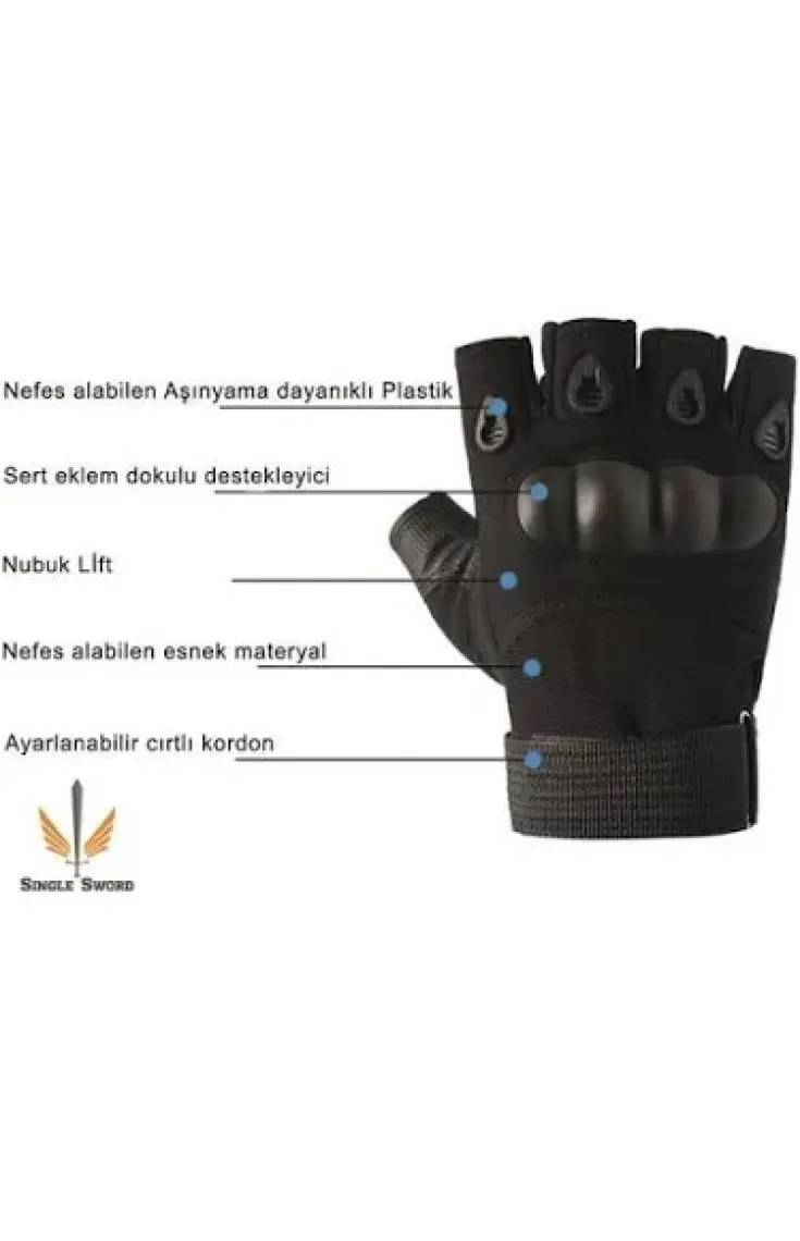 Single Sword Yarım Parmak Taktik Eldiven Bisiklet Motosiklet Outdoor Eldiven
