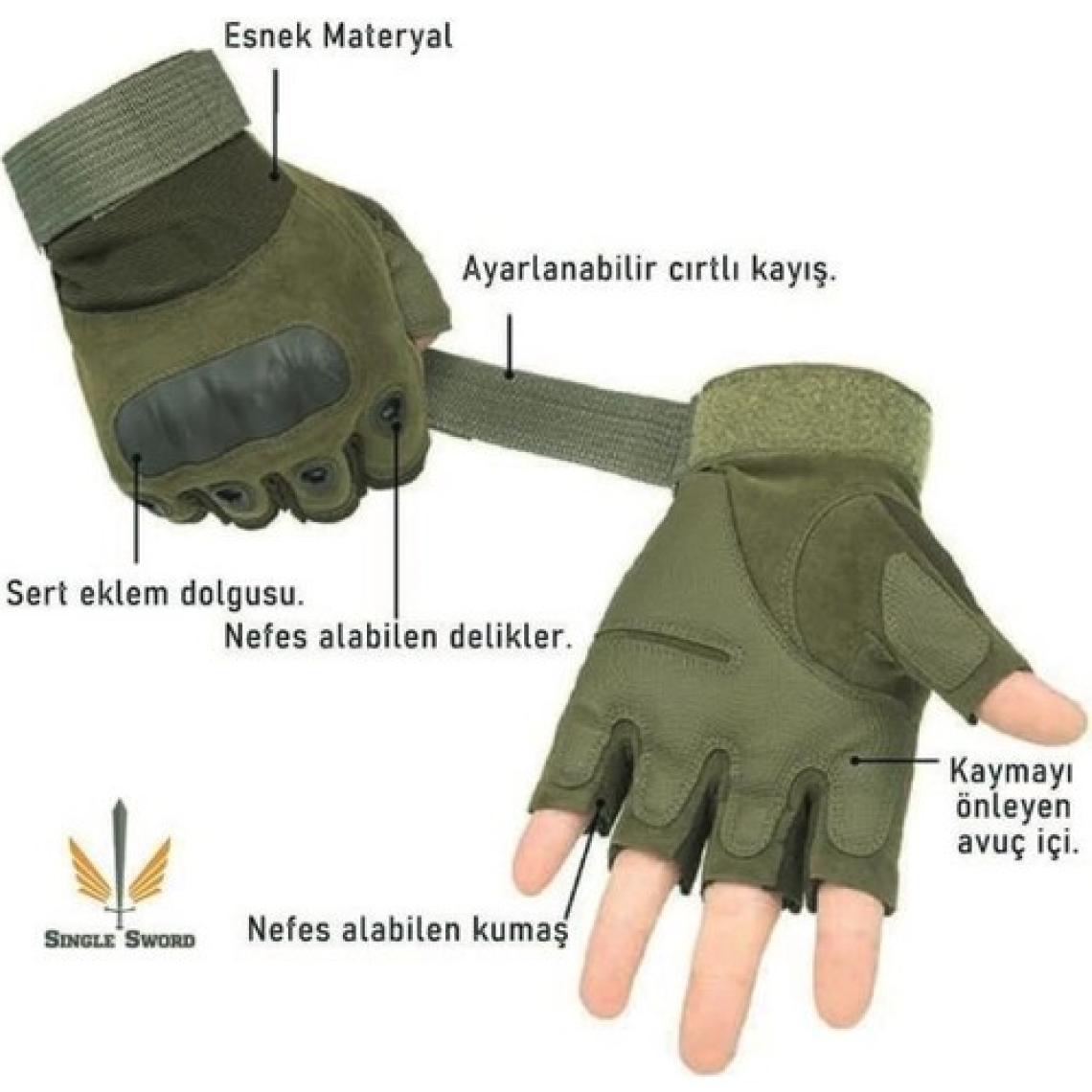 Single Sword Yarım Parmak Taktik Eldiven Bisiklet Motosiklet Outdoor Eldiven