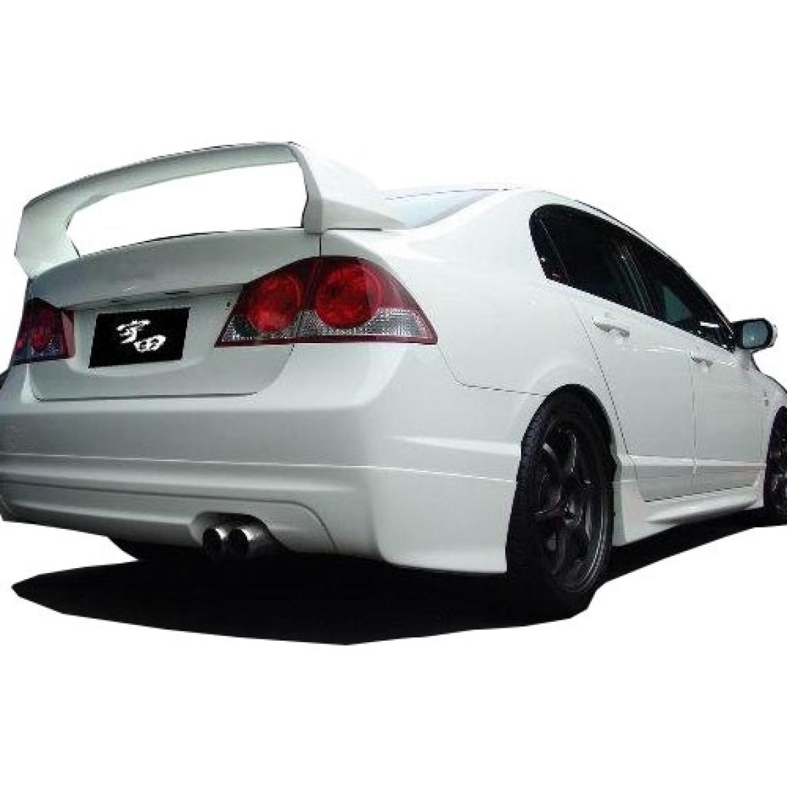 Paşa Tuning Honda Civic FD6 2006 - 2011 Mugen Arka Tampon Eki - Difüzör (Plastik)