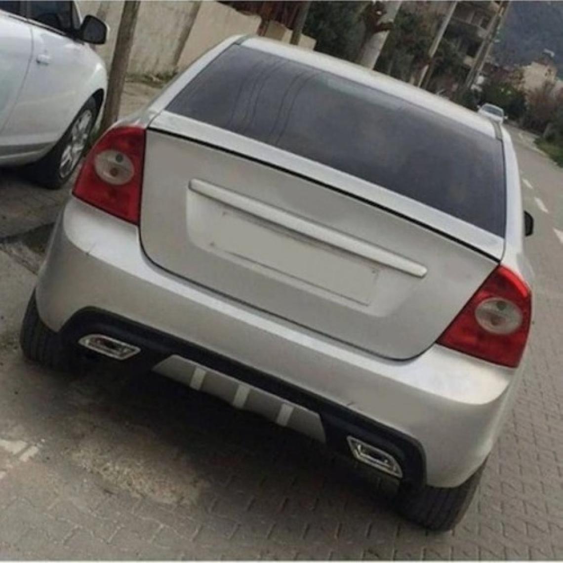Oto h.i.t. Ford Focus 2 Uyumlu Body Kit Difüzör 2 Çıkış Gri Kare