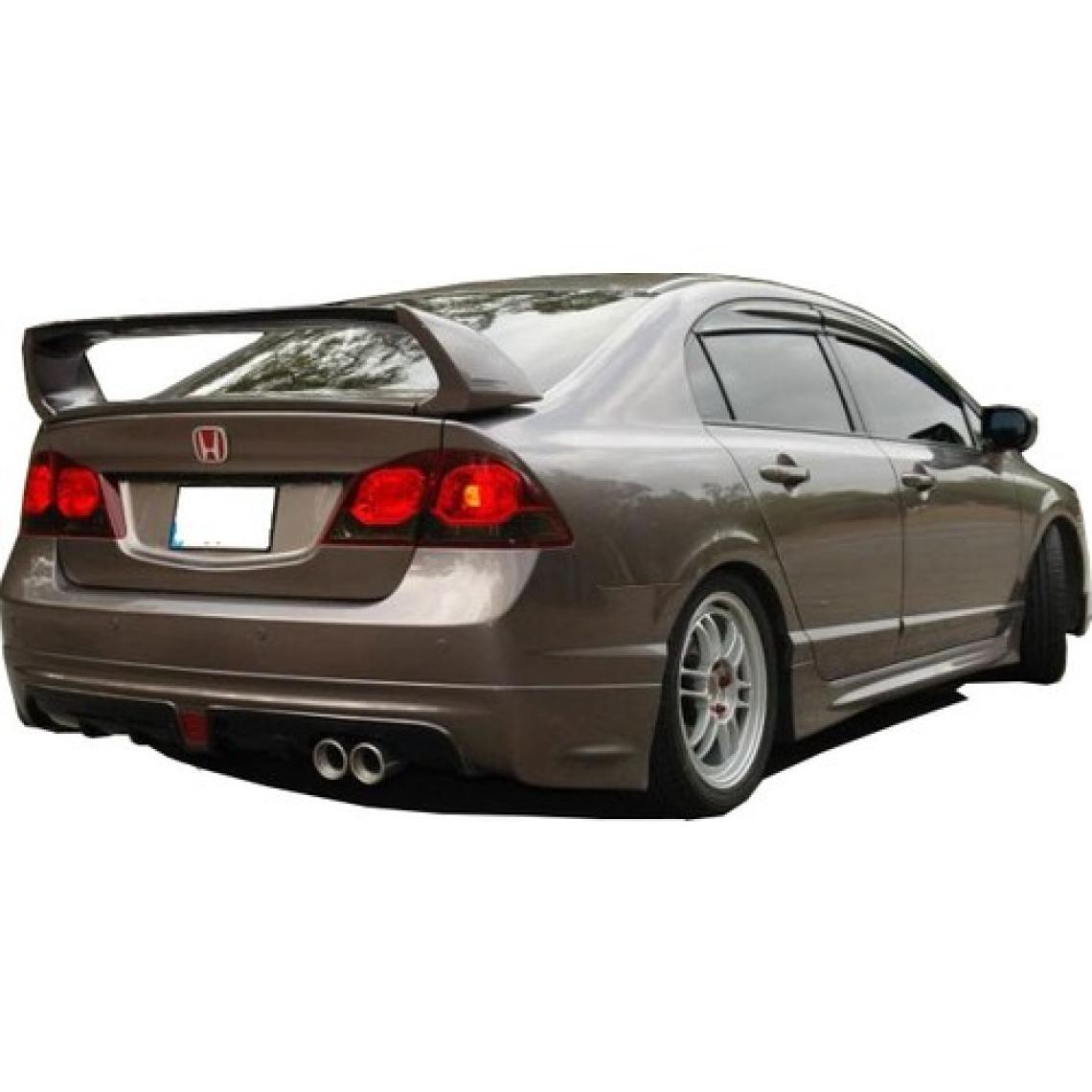 Paşa Tuning Honda Civic FD6 2006 - 2011 Mugen RR Tek Çıkış Arka Tampon Eki - Difüzör (Plastik)
