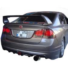 Paşa Tuning Honda Civic FD6 2006 - 2011 Mugen RR Tek Çıkış Arka Tampon Eki - Difüzör (Plastik)