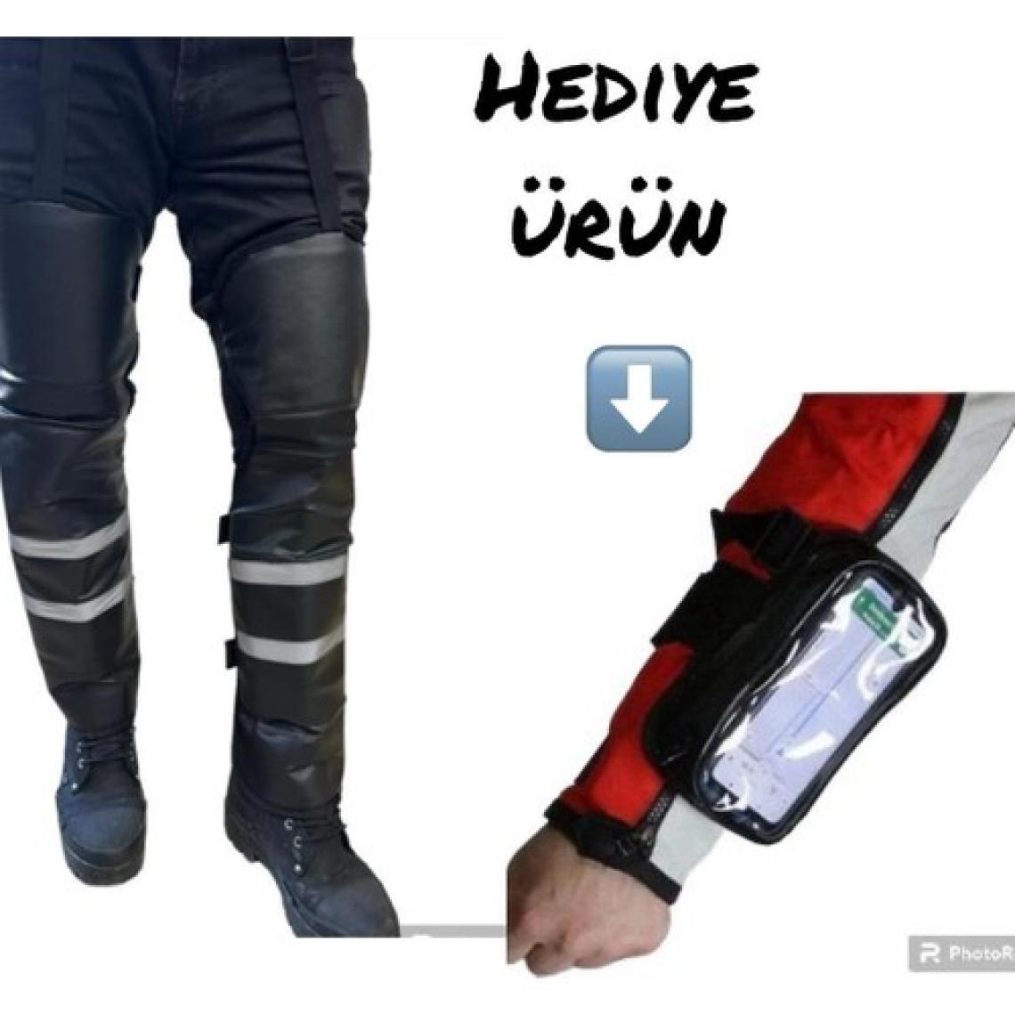 Bike Sky Diz & Bacak Koruma Deri Reflektörlü Yağmur & Rüzgar & Soğuğa Karşı Bike Sky ( Telefon Tutucu Kol Çanta Hediyeli ))