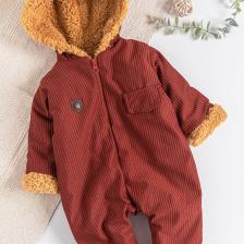 Arma Detaylı Kadife Içi Peluş Erkek Bebek Tulum
