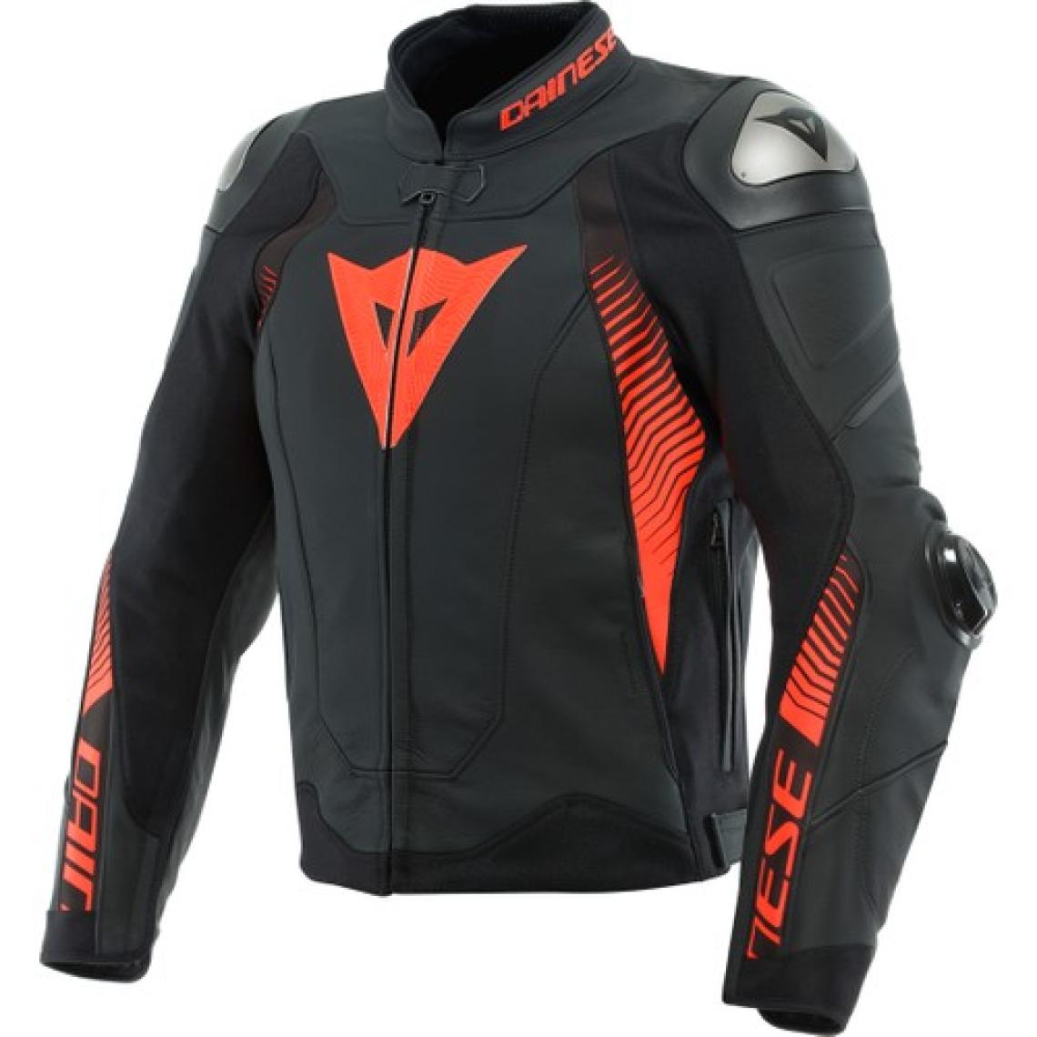 Dainese Super Speed 4 Black Matt Fluo Red Deri Ceket