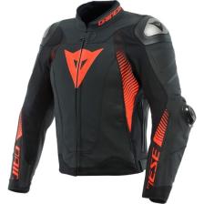 Dainese Super Speed 4 Black Matt Fluo Red Deri Ceket