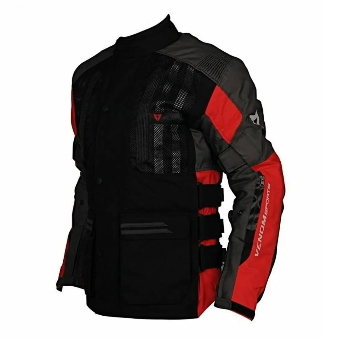 Venom Tourex Touring Siyah-Kırmızı Motosiklet Ceketi(KALIPLAR DARDIR)