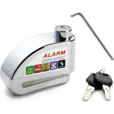 Monero Düz Anahtarlı  Motosiklet Disk Kilidi Krom 110 Db Alarm