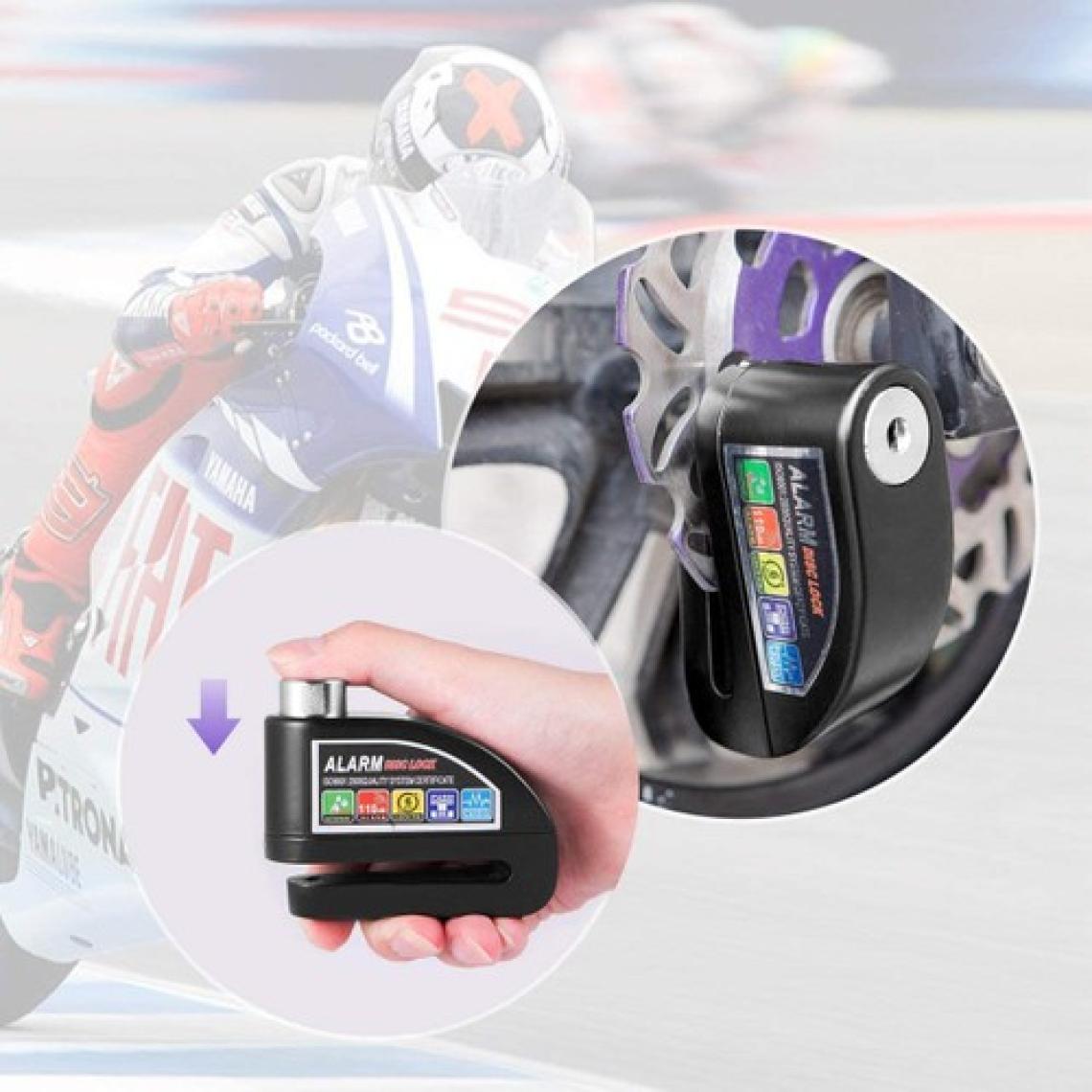 Motosiklet Alarmlı Çelik Disk Kilidi Yüksek Sesli ve Hatırlatma Kablo ile Pil Hediye