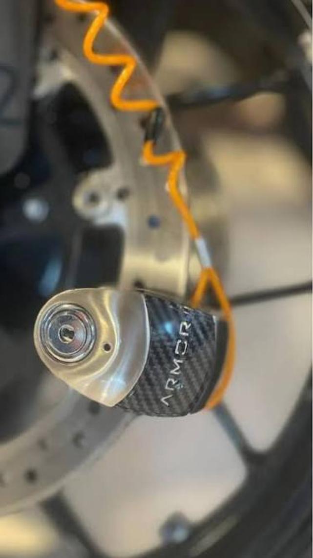 Armor 610+MVA 10MM Paslanmaz Çelik Alarmlı Karbon Disk Kilidi Gri
