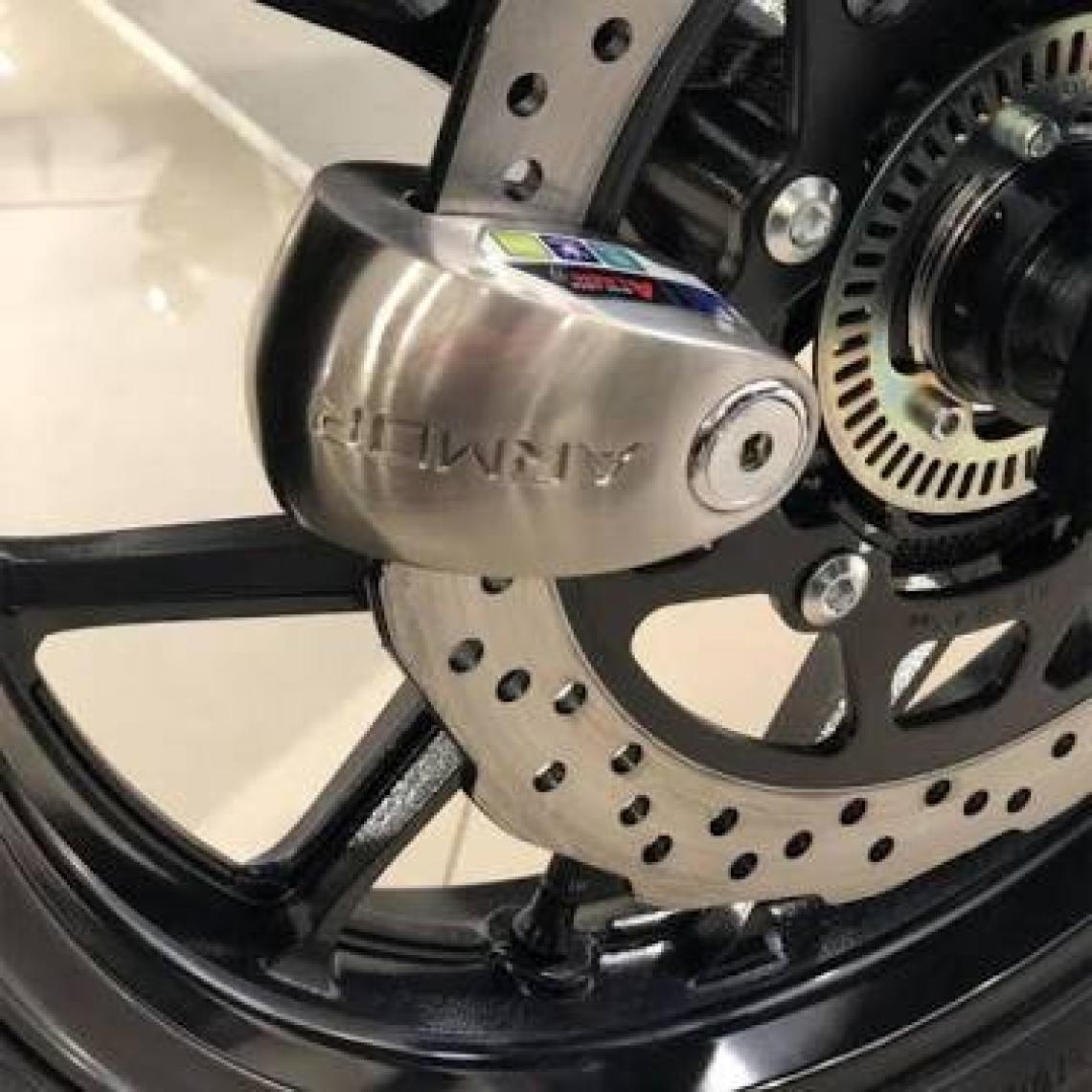 Armor 610+MVA 10MM Paslanmaz Çelik Alarmlı Karbon Disk Kilidi Gri