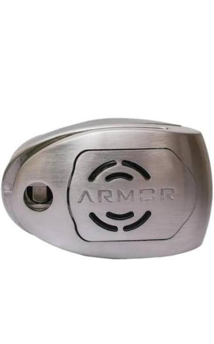 Armor 610+MVA 10MM Paslanmaz Çelik Alarmlı Karbon Disk Kilidi Gri
