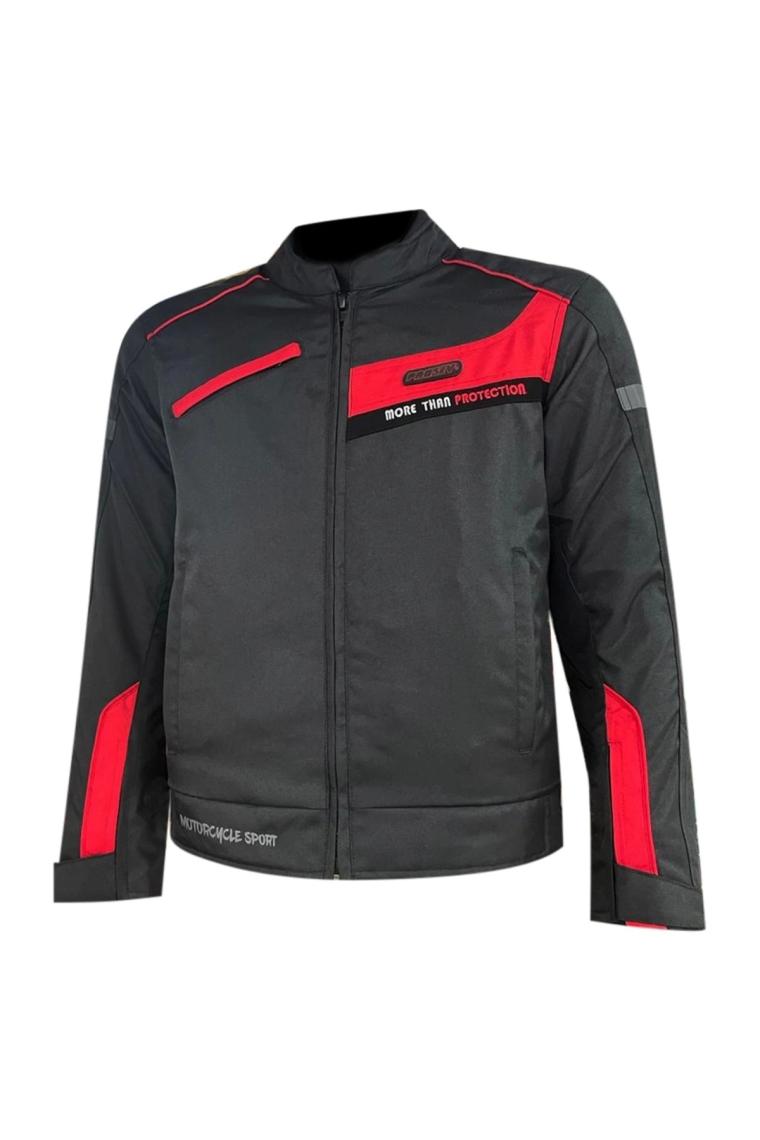 Prosev 5305 Kışlık Motosiklet Montu Hörgüçlü (Kırmızı-Siyah)