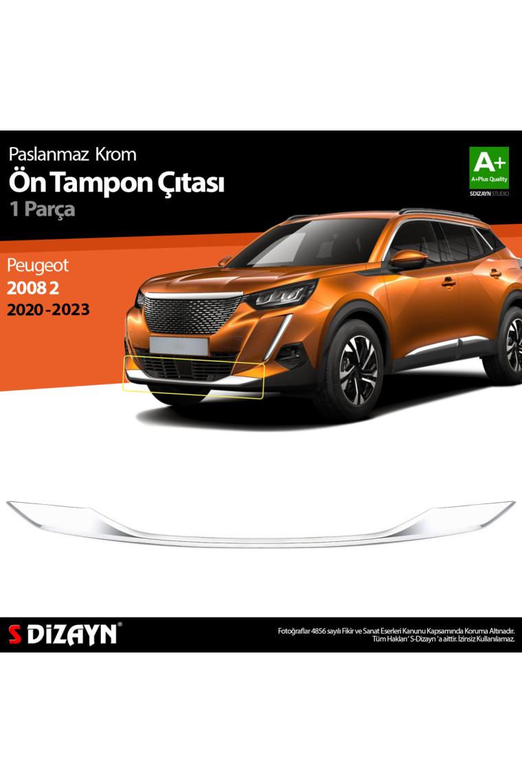 Nova Krom Peugeot 2008 2 Krom Ön Tampon Çıtası 2020-2023