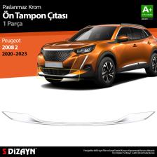 Nova Krom Peugeot 2008 2 Krom Ön Tampon Çıtası 2020-2023