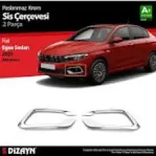 S-Dizayn Fiat Egea Sedan Krom Sis Çerçevesi 2 Prç. 2020 Üzeri (Mat Krom) A+ Kalite