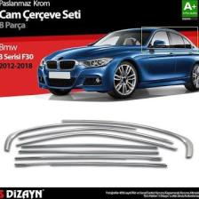 Nova Krom Bmw 3 Serisi F30 Krom Cam Çerçeve Seti 8 Prç 2012-2017