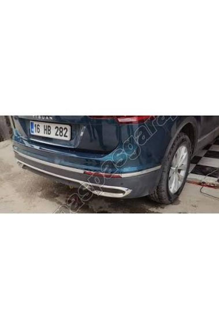 S-Dizayn Vw Tiguan Krom Egzoz Görünümü Difüzör 3 Parça 2020 Üzeri