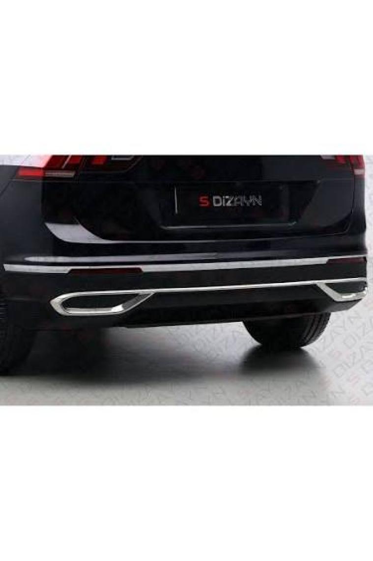 S-Dizayn Vw Tiguan Krom Egzoz Görünümü Difüzör 3 Parça 2020 Üzeri