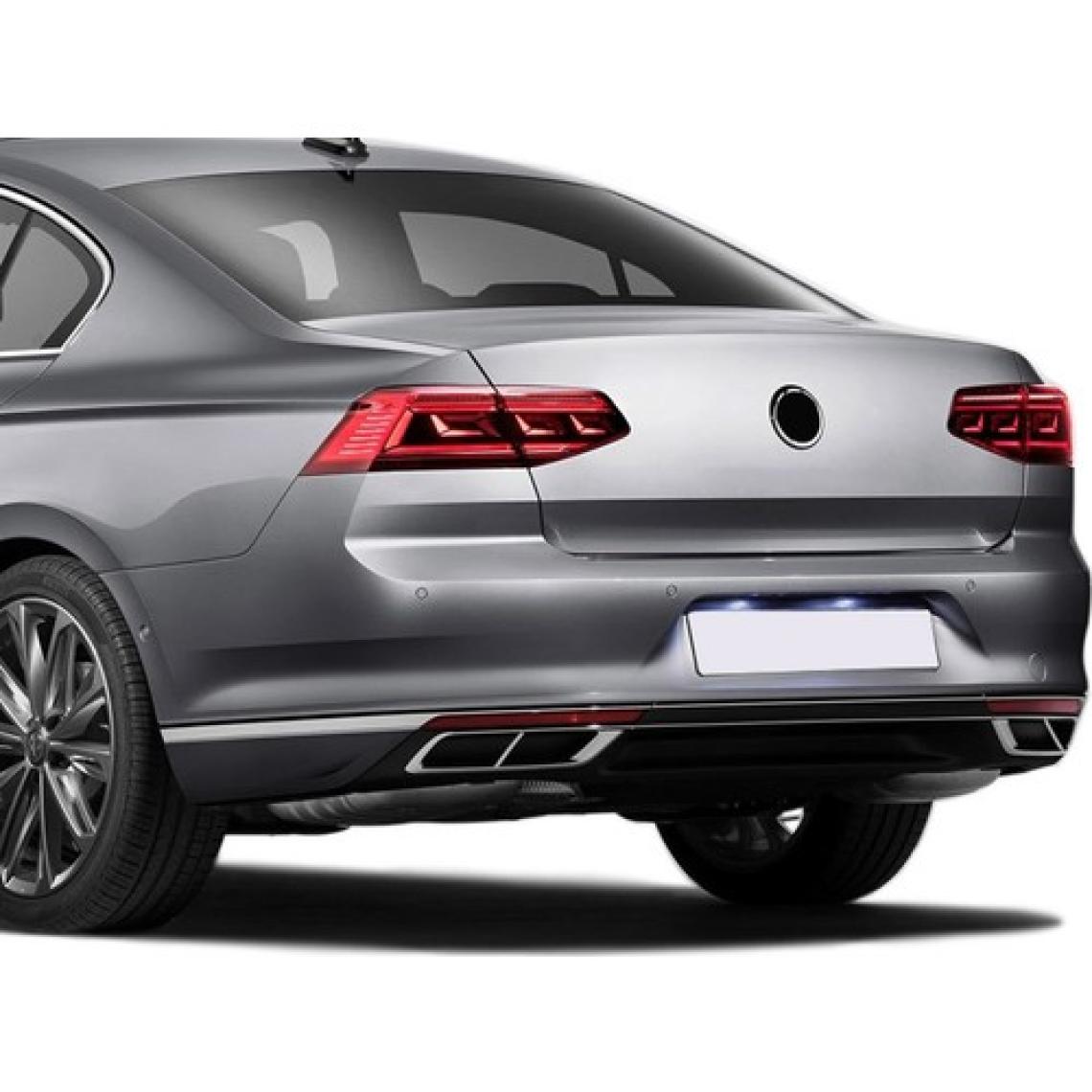 S-Dizayn VW Passat B8.5 Krom Egzoz Görünümü Difüzör 4'lü R Line 3 Parça 2019 ve Üzeri