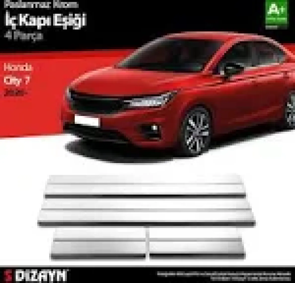 S-Dizayn Honda City Krom İç Kapı Eşiği 4 Prç. 2020 Üzeri A+ Kalite