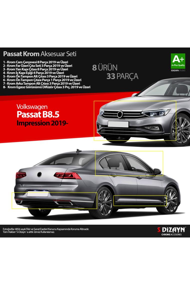S-Dizayn Volkswagen Passat B8.5 Impression Krom Aksesuar Seti 33 Parça A+