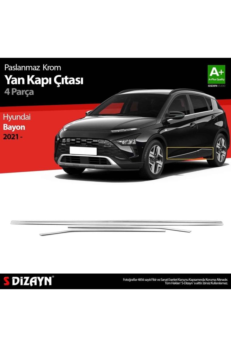 S-dizayn Hyundai Bayon Krom Yan Kapı Çıtası 4 Prç. 2021 Üzeri 6221141