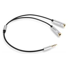 Boblov Kulaklık Mikrofon Birleştirici Kablo 3.5 Mm Erkek To 2X 3.5 Mm