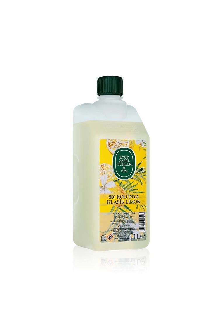 Eyüp Sabri Tuncer Klasik Limon Kolonyası 1 lt Koruma Kilitli Kapak Yedek Şişe