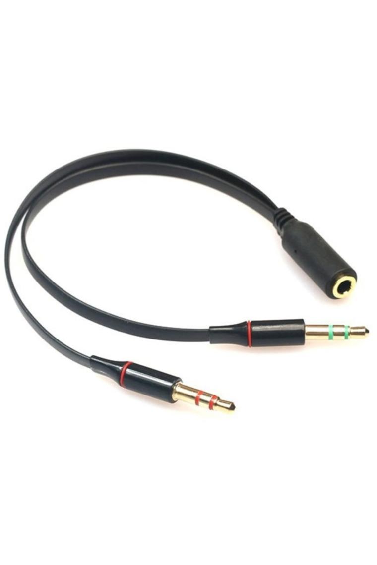 4457 Kulaklık Mikrofon 3.5mm Çevirici Ayırıcı Switch Splitter
