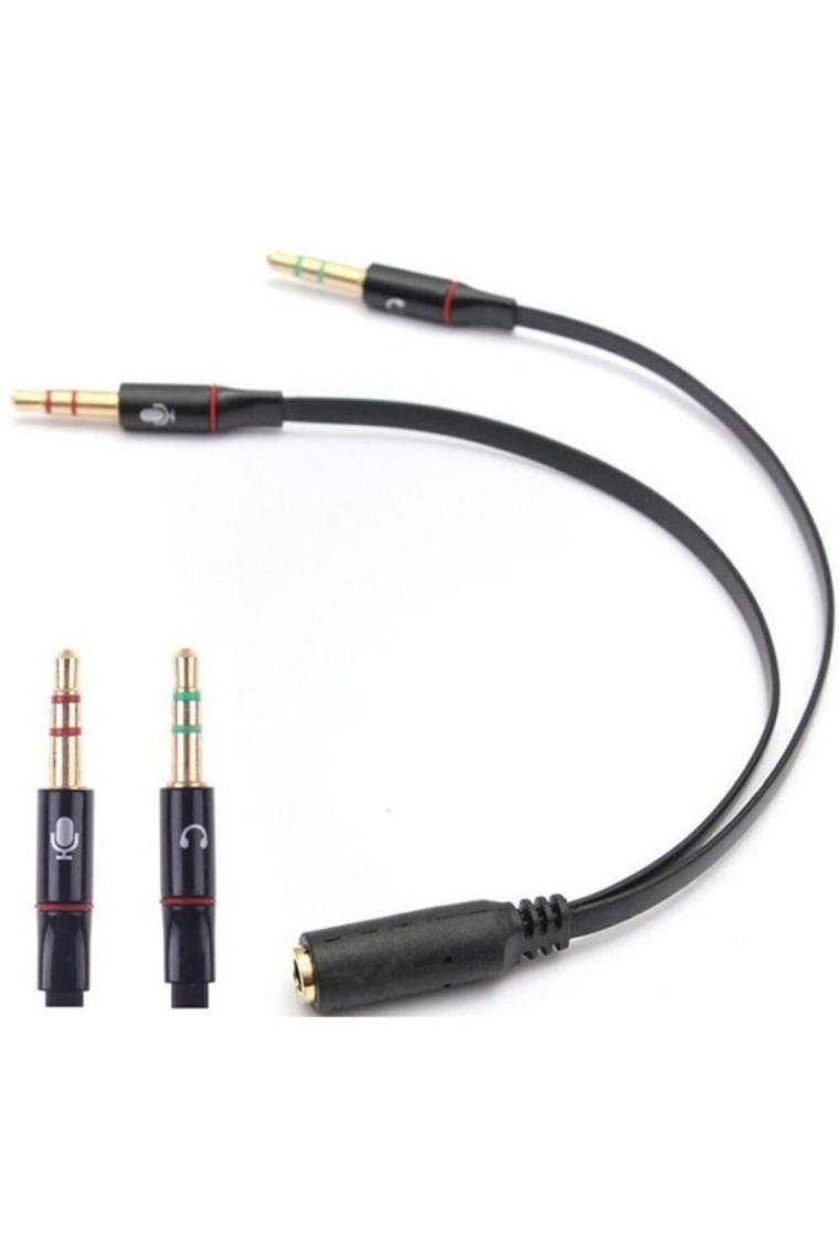 4457 Kulaklık Mikrofon 3.5mm Çevirici Ayırıcı Switch Splitter