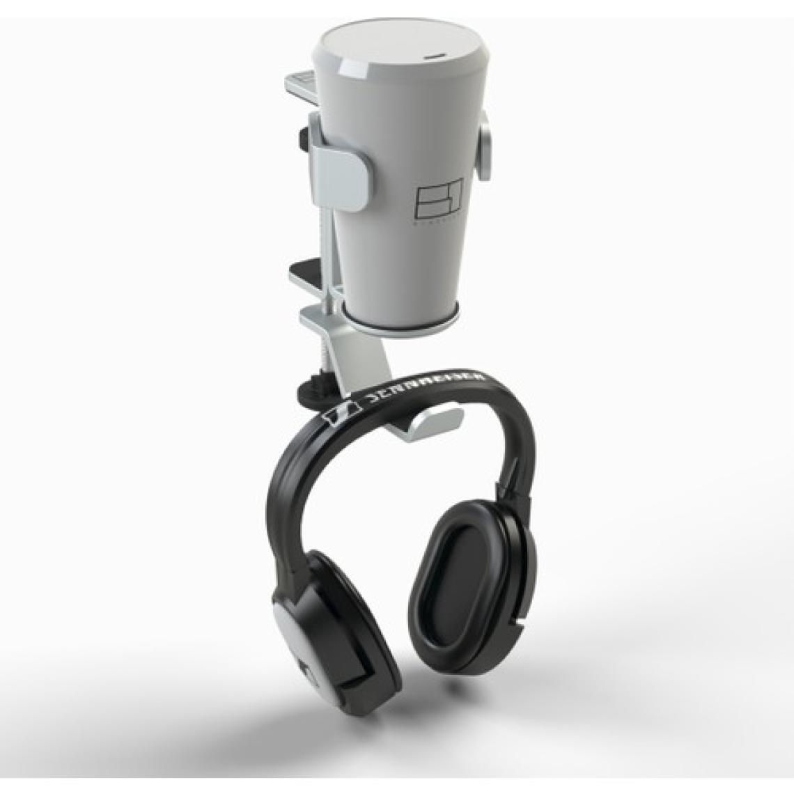 B1 Design B1-54  Kelepçeli Kulaklık Askısı & Bardak Tutucu Stand
