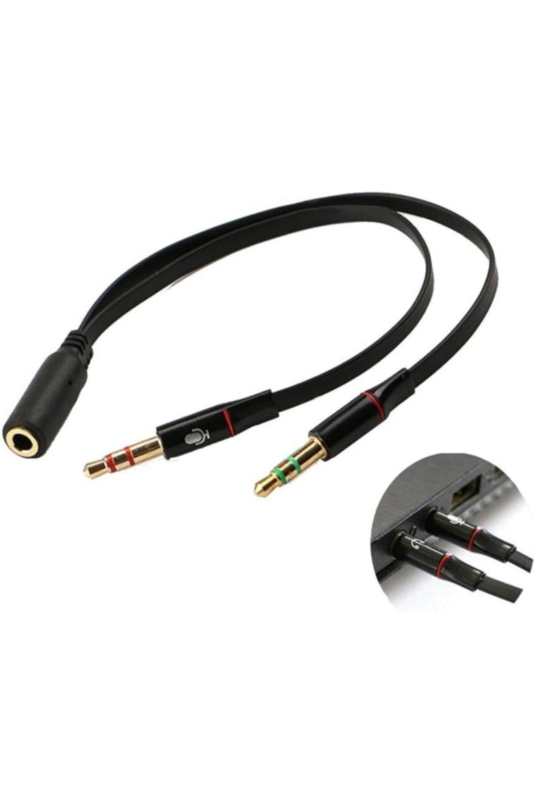 4457 Kulaklık Mikrofon 3.5mm Çevirici Ayırıcı Switch Splitter