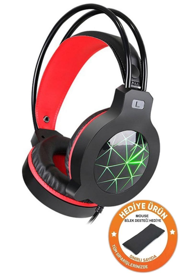 Pg-6920 Ledli Gaming Mikrofonlu Oyuncu Pc Kulaklığı 3.5 mm Jack