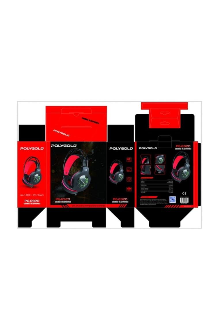 Pg-6920 Ledli Gaming Mikrofonlu Oyuncu Pc Kulaklığı 3.5 mm Jack