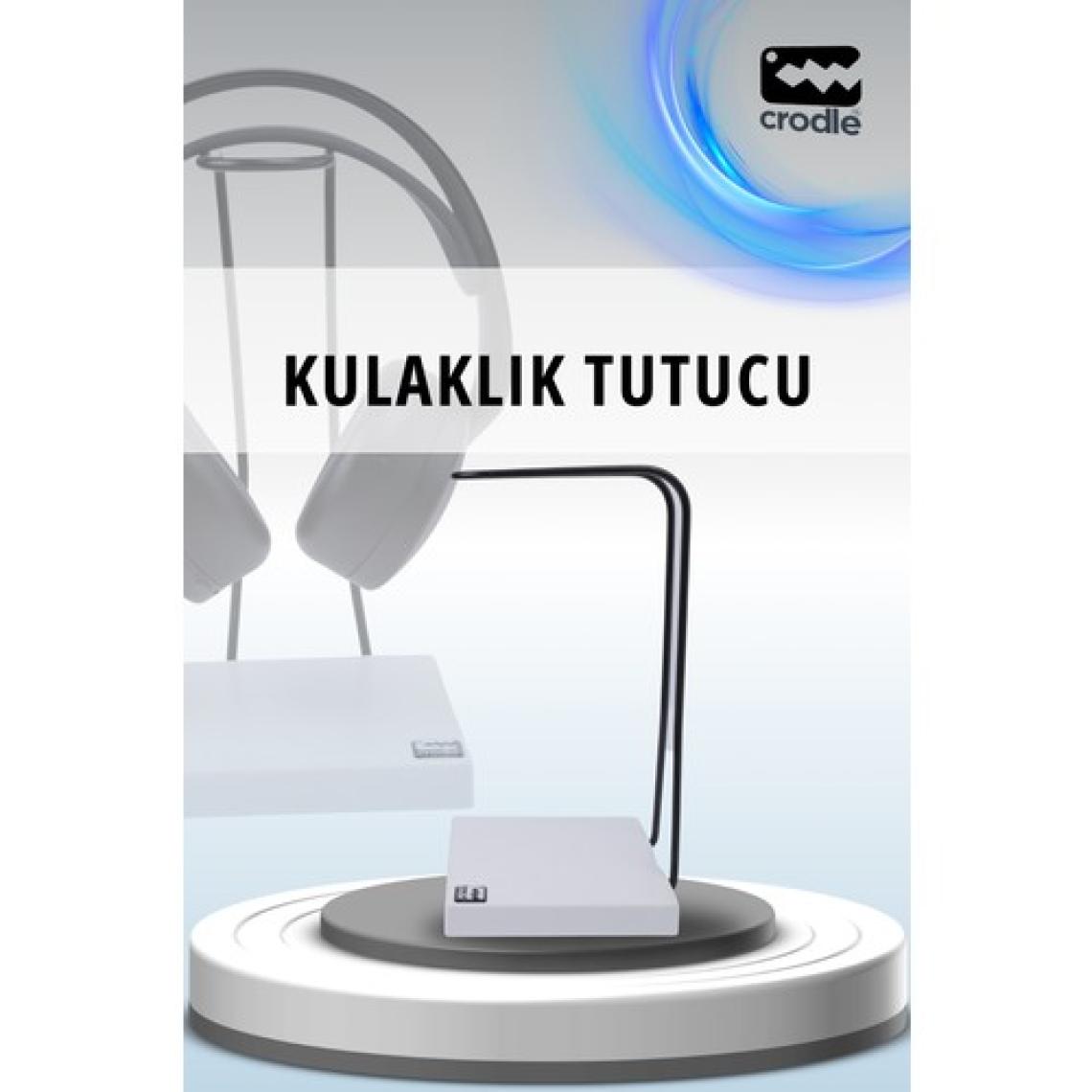 Deer Home Mat Siyah Kaymaz Beyaz Tabanlı Askı Aparatlı Stant Kulaküstü Gaming Oyuncu Kulaklık Tutucu Standı