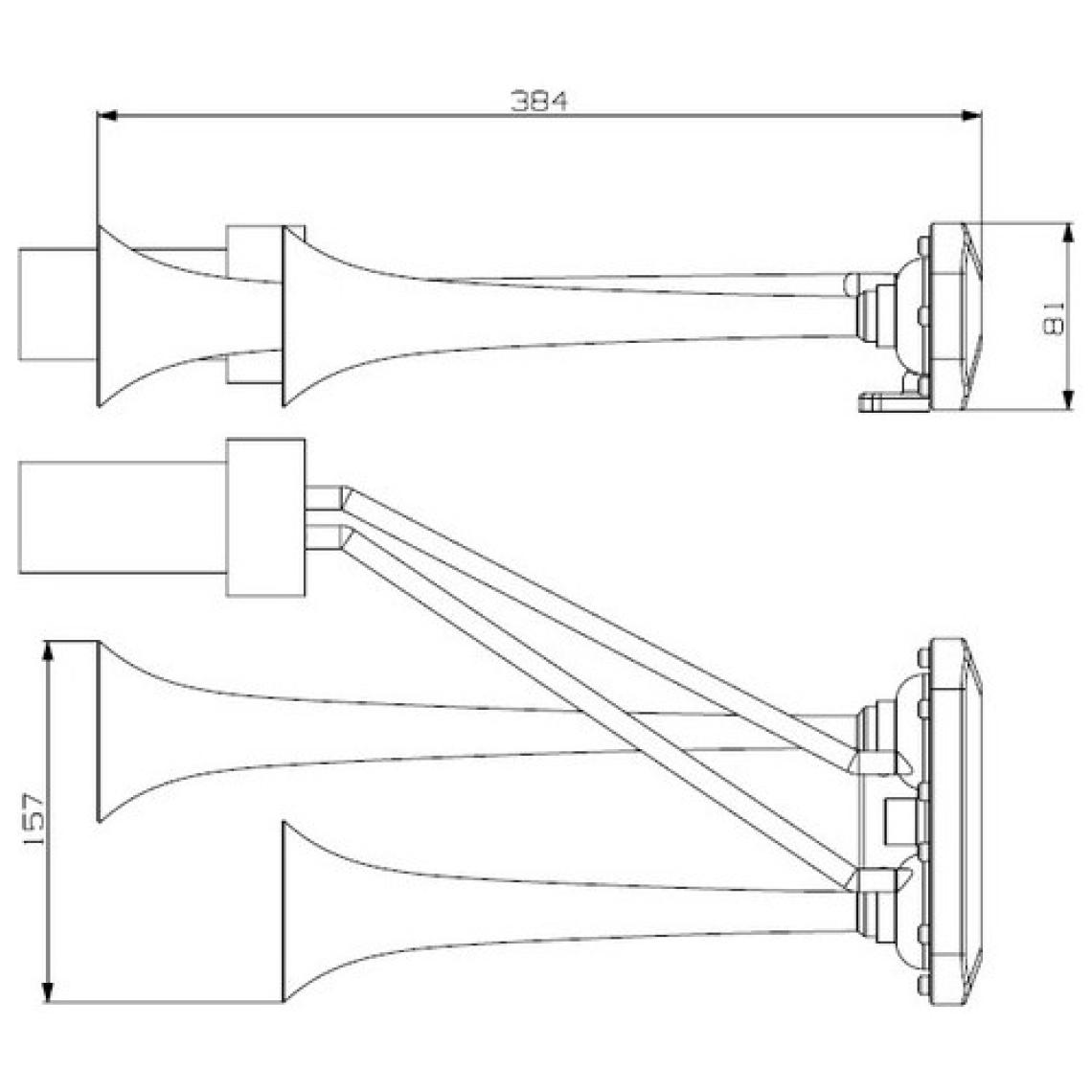 Seger 24VOLT Fala-Fala Kompresörlü Korna Krom 85KH24.000.02K