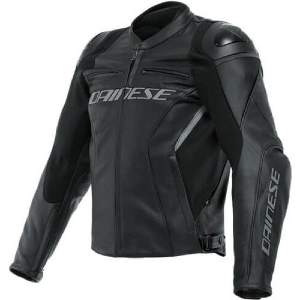Dainese Racing 4 Siyah Dana Derisi Motosiklet Ceketi – Yansıtıcı Detaylı, Spor ve Şehir Sürüşüne Uygun