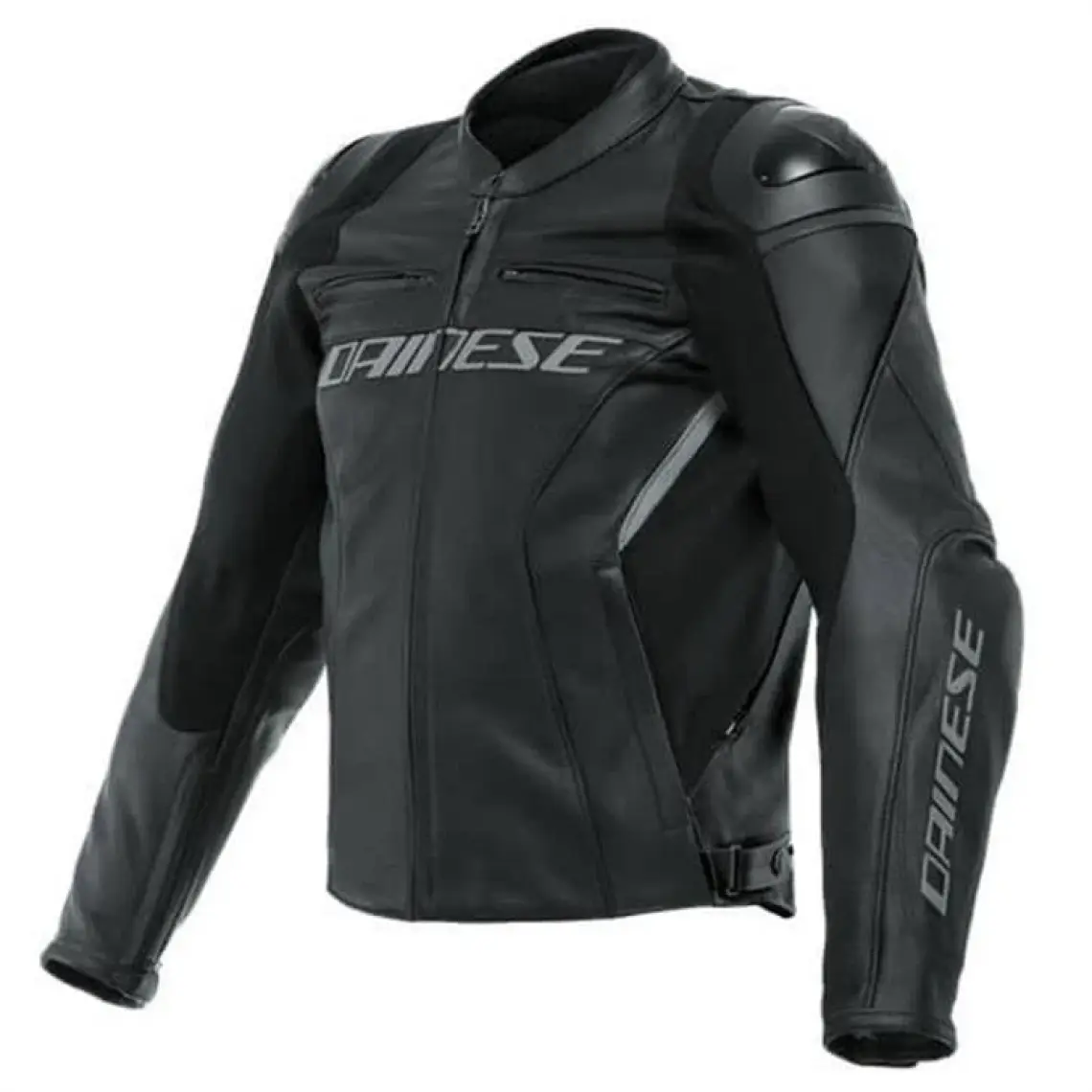 Dainese Racing 4 Siyah Dana Derisi Motosiklet Ceketi – Yansıtıcı Detaylı, Spor ve Şehir Sürüşüne Uygun
